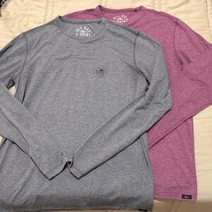 Faherty Gray and Purple Long Sleeve Tees